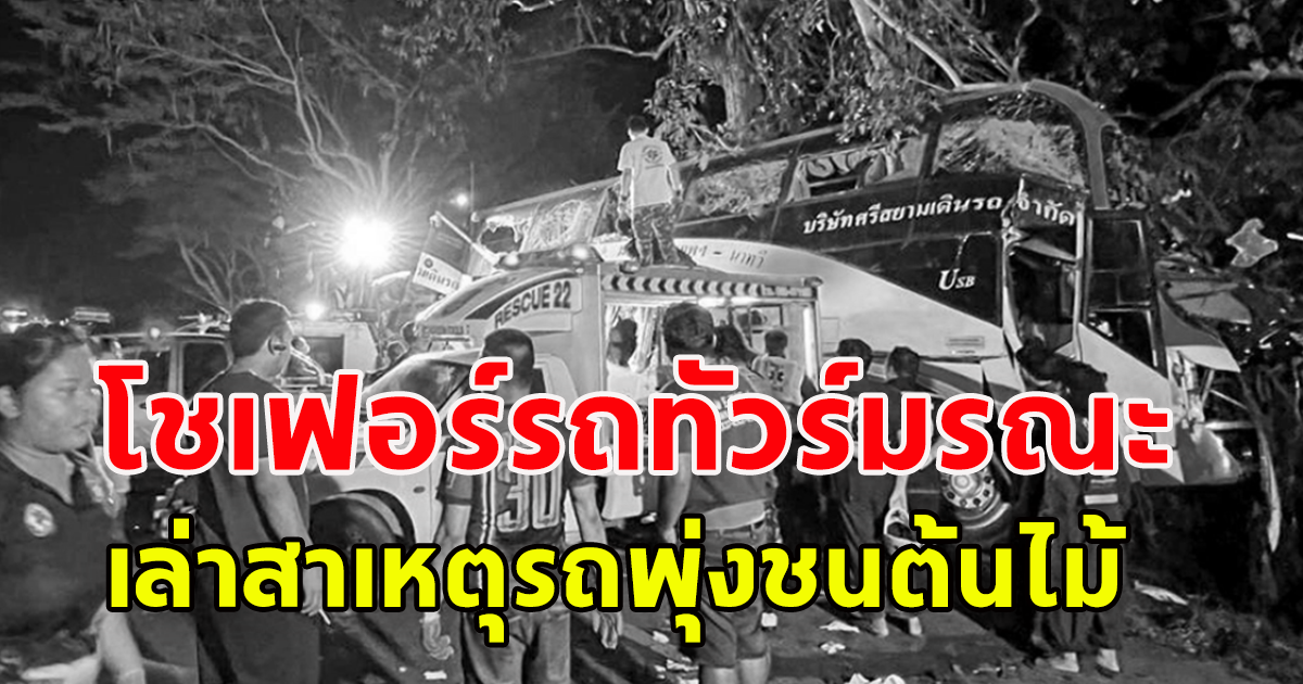จากปาก โชเฟอร์รถทัวร์มรณะ เล่าสาเหตุรถพุ่งชนต้นไม้
