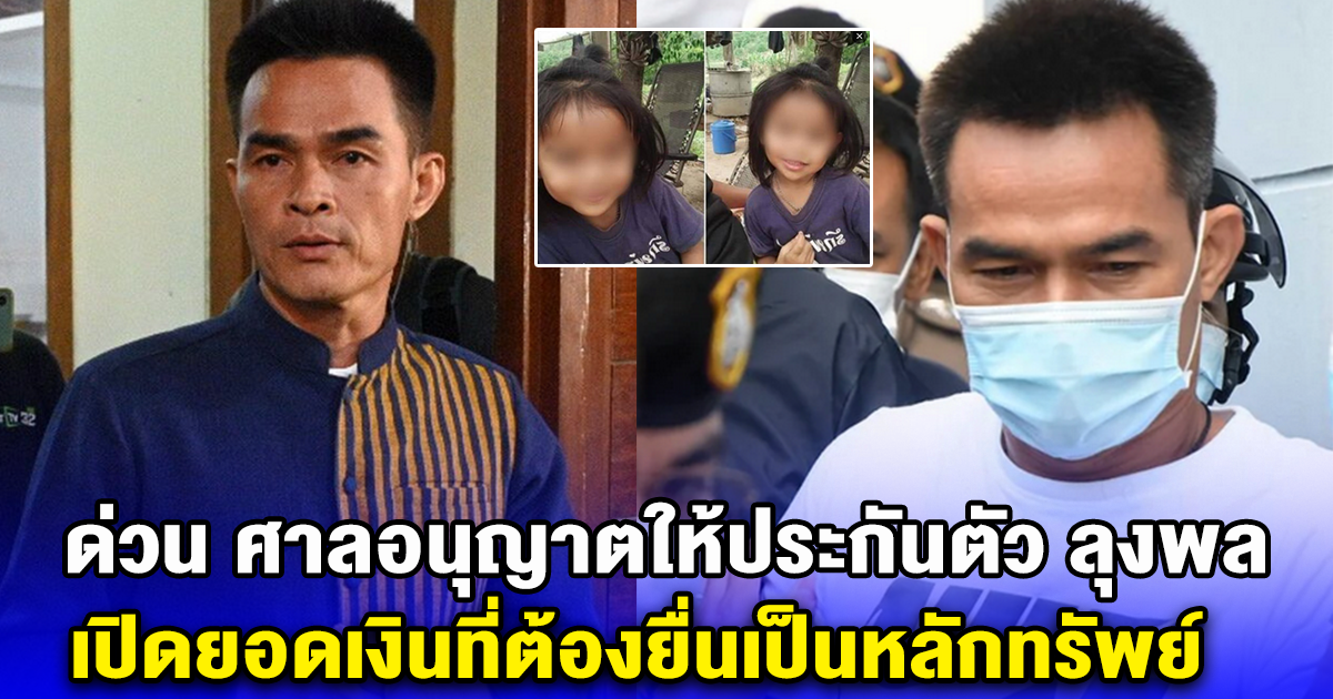 ด่วน ศาลอนุญาตให้ประกันตัว ลุงพล เปิดยอดเงินที่ต้องยื่นเป็นหลักทรัพย์