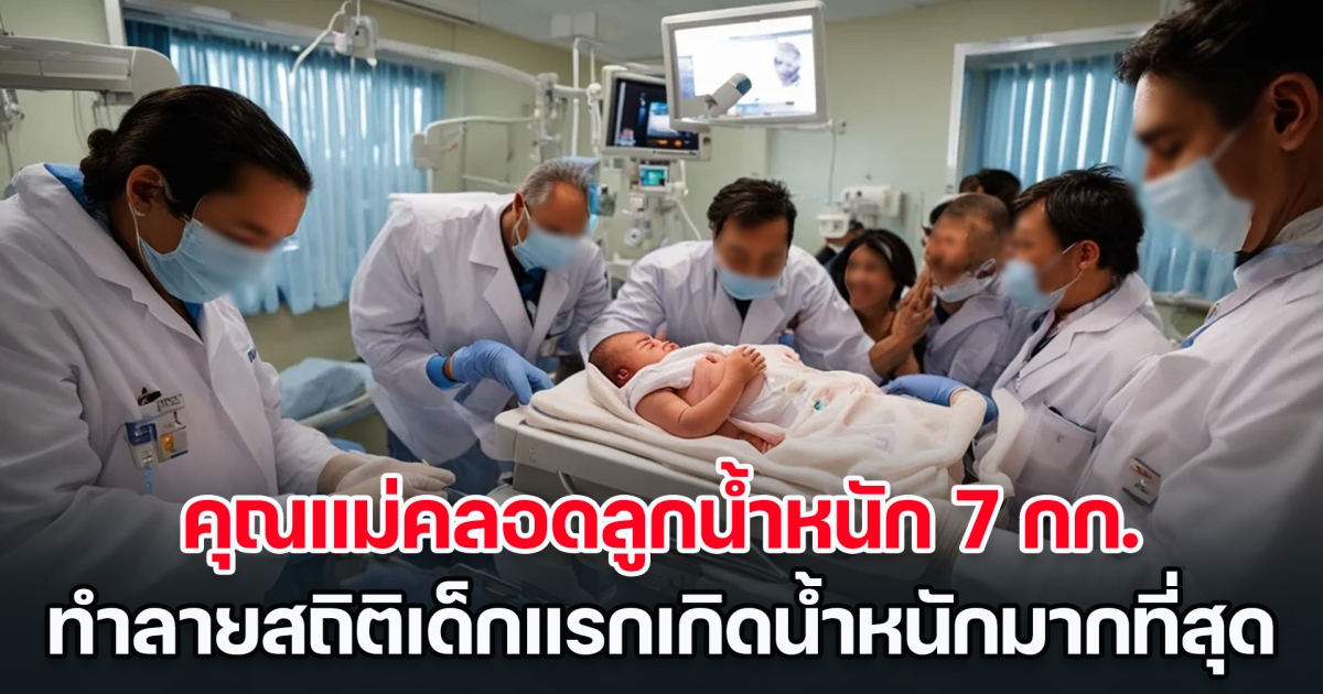 ฮือฮา! คุณแม่คลอดลูกน้ำหนัก 7 กก. ทำลายสถิติเด็กแรกเกิดที่มีน้ำหนักมากที่สุด