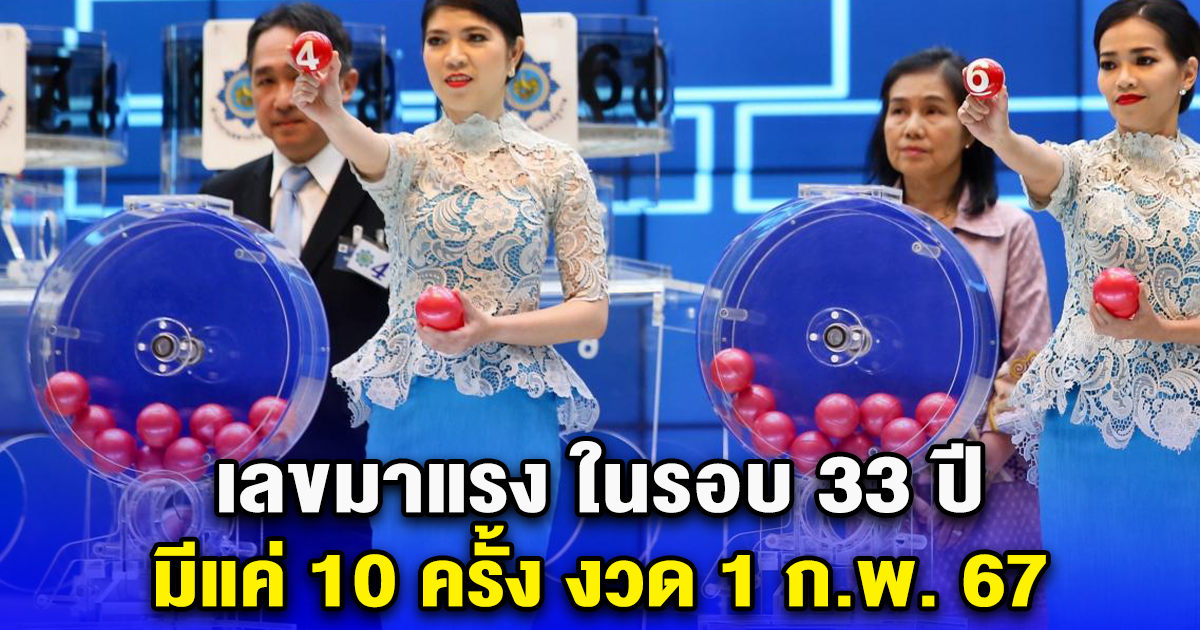 เลขมาแรง ในรอบ 33 ปี มีแค่ 10 ครั้ง งวด 1 ก.พ. 67