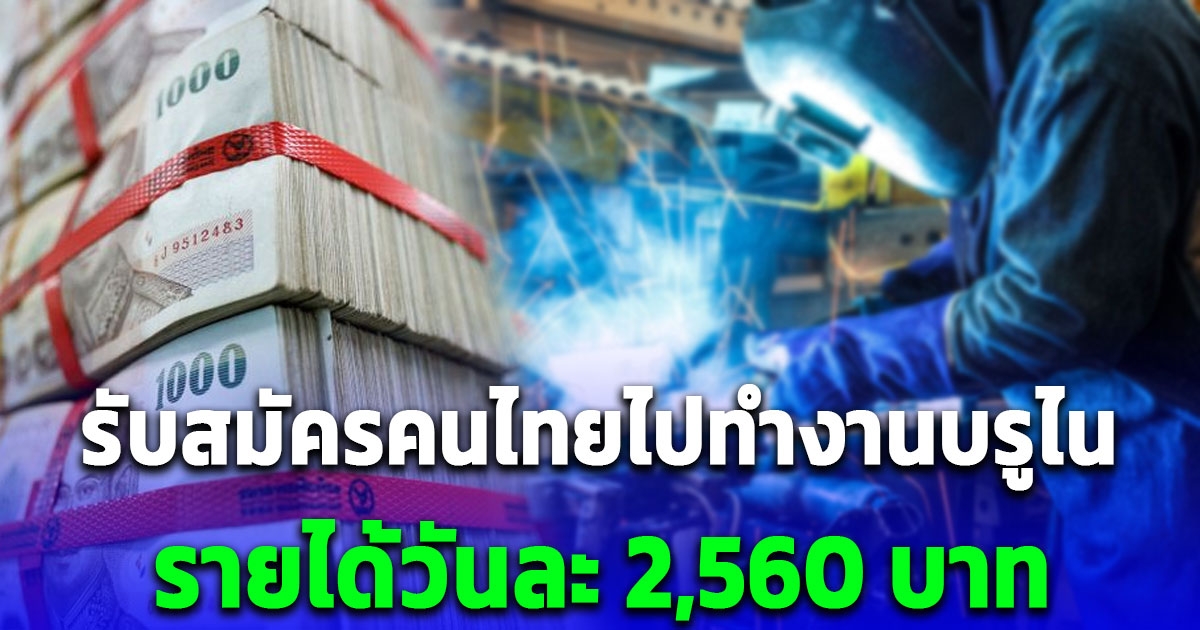 กรมการจัดหางาน หาคนทำงานที่ประเทศบรูไน รายได้วันละ 2,560 บาท เปิดรับสมัคร 9-23 ก.พ. 67