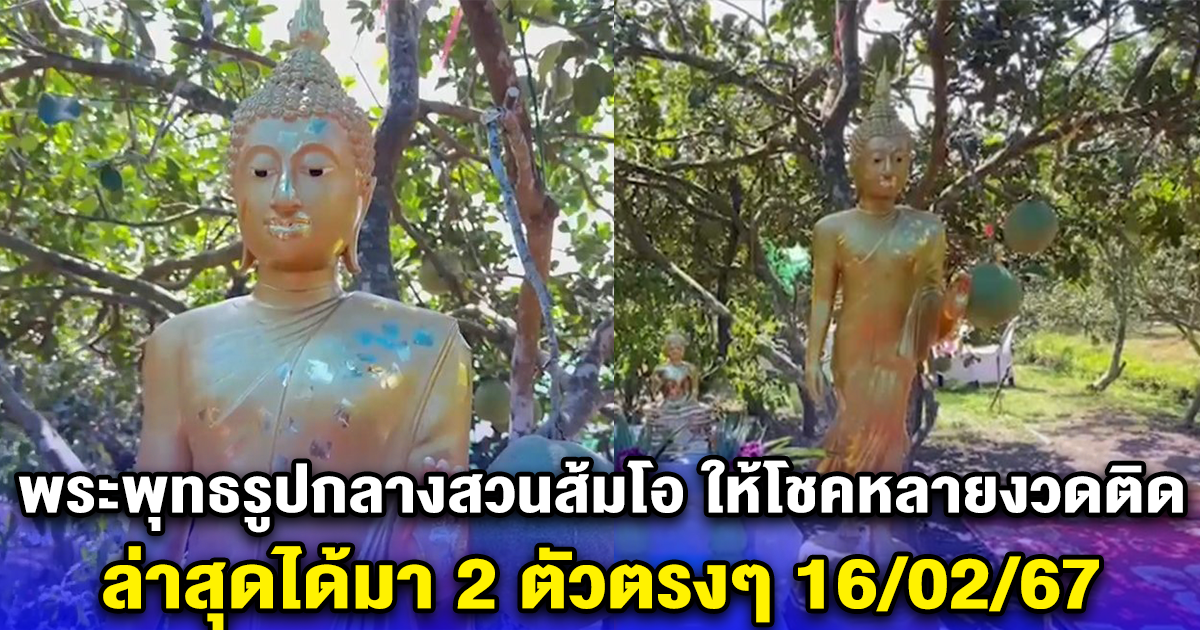 พระพุทธรูปกลางสวน ให้โชคหลายงวดติด ล่าสุดได้มา 2 ตัวตรงๆ 16/02/67