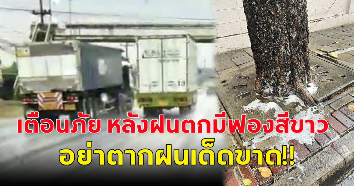 เตือนภัย! โซเชียลแชร์ภาพฟองสีขาวบนถนนหลังฝนตก ถ้าเห็นแบบนี้ห้ามตากฝนเด็ดขาด