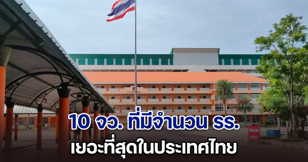 เปิด 10 จังหวัดที่มีจำนวนโรงเรียน มากที่สุดในประเทศไทย