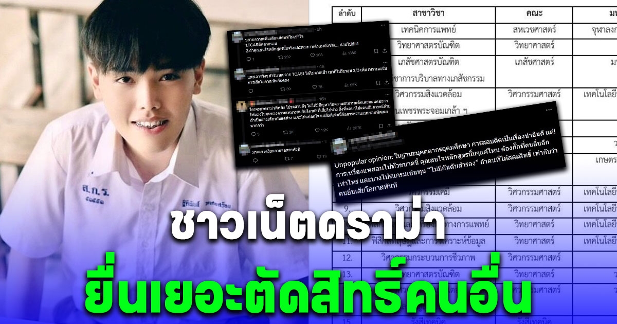 น้องโอโม่ ยื่นพอร์ตติด 15 คณะ ล่าสุดชาวเน็ตดราม่า ยื่นเยอะตัดสิทธิ์คนอื่น
