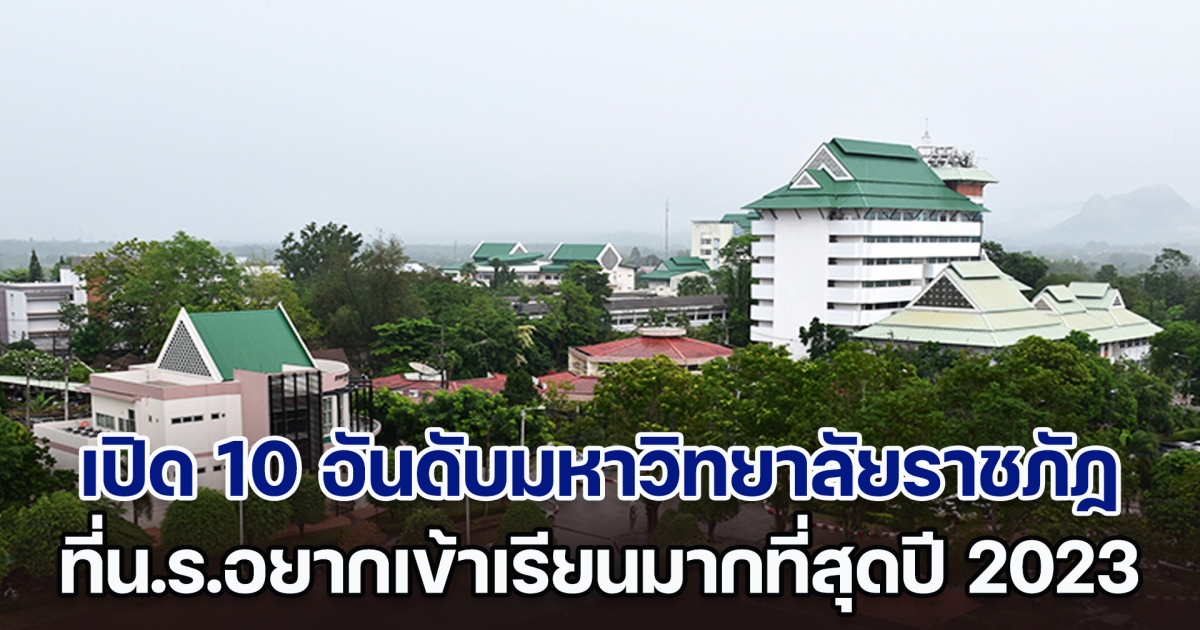 เปิด 10 อันดับมหาวิทยาลัยราชภัฏ ที่น.ร.อยากเข้าเรียนมากที่สุดในปี 2023