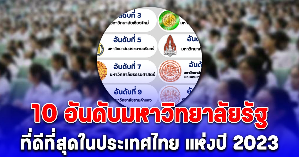 เปิด 10 อันดับมหาวิทยาลัยรัฐ ที่ดีที่สุดในประเทศไทย แห่งปี 2023