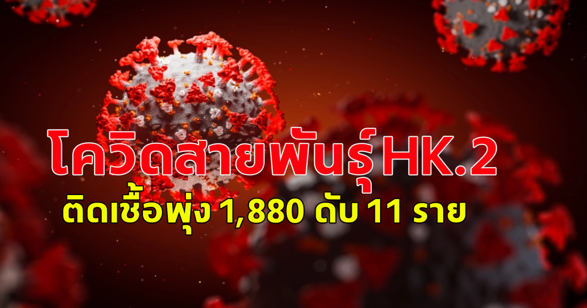 ยังวางใจไม่ได้ โควิดสายพันธุ์ HK.2 ระบาดเพิ่มขึ้น ล่าสุดติดเชื้อพุ่ง 1,880 ดับ 11 ราย