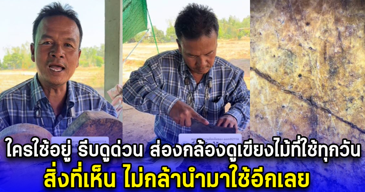 ใครใช้อยู่ รีบดูด่วน ส่องกล้องดูเขียงไม้ที่ใช้ทุกวัน สิ่งที่เห็น ไม่กล้านำมาใช้อีกเลย