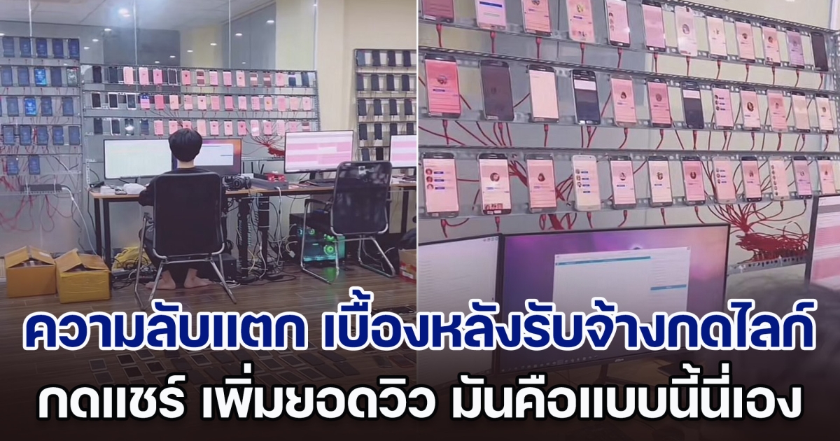 ความลับแตก เบื้องหลังรับจ้างกดไลก์ กดแชร์ เพิ่มยอดวิว ที่แท้มันคือแบบนี้นี่เอง