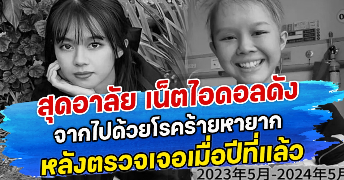 สุดอาลัย เน็ตไอดอลดัง จากไปด้วยโรคร้ายหายาก หลังตรวจเจอเมื่อปีที่แล้ว