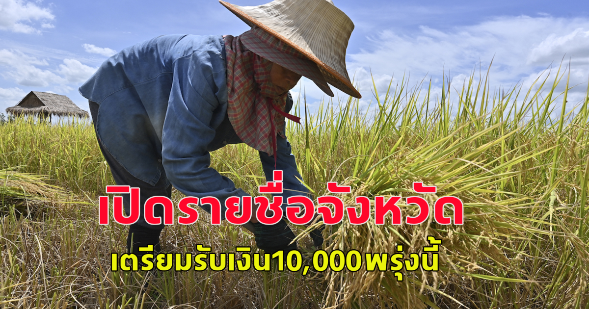 พรุ่งนี้โอนอีก เปิดรายชื่อจังหวัด รัฐโอนเงินช่วยชาวนา ไร่ละ 1,000 ธ.ก.ส. เช็กเลย