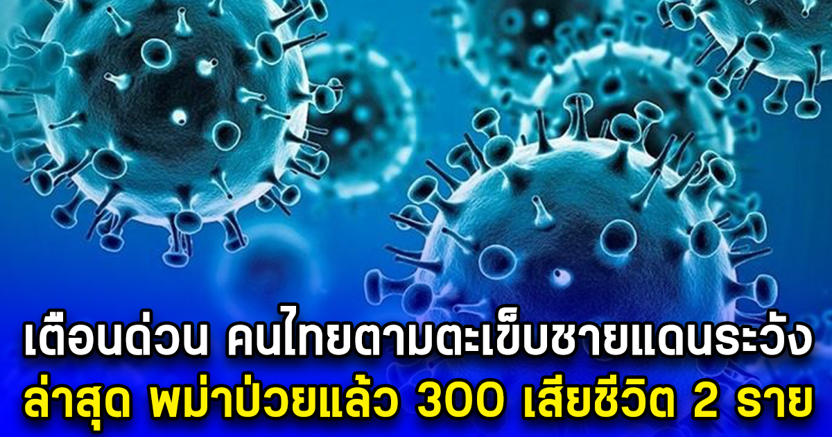 เตือนด่วน คนไทยตามตะเข็บชายแดนระวัง ล่าสุด พม่าป่วยแล้ว 300 เสียชีวิต 2 ราย