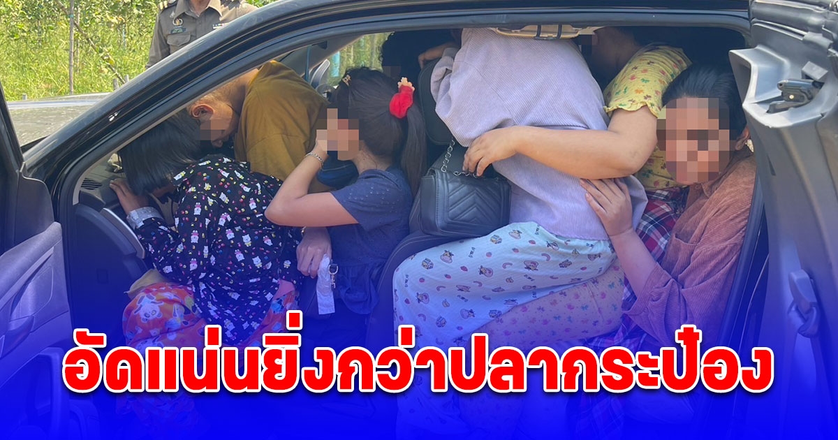 ตม.ไล่สกัดจับรถขนคนต่างด้าว แหกด่านตรวจลักลอบขนต่างด้าว 11 ราย