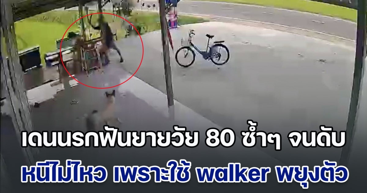 นาทีบาป! เดนนรกติดยา ฟันยายวัย 80 ซ้ำๆ จนดับคาที่ ยายหนีไม่ไหว เพราะใช้ walker ช่วยพยุงตัว