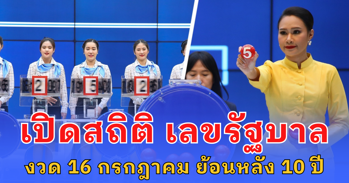 เปิดสถิติ เลขรัฐบาล งวด 16 กรกฎาคม ย้อนหลัง 10 ปี