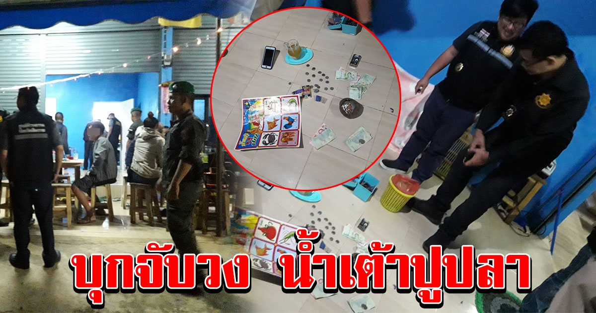 เจ้าหน้าที่บุกกลางดึก จับวง น้ำเต้า ปู ปลา