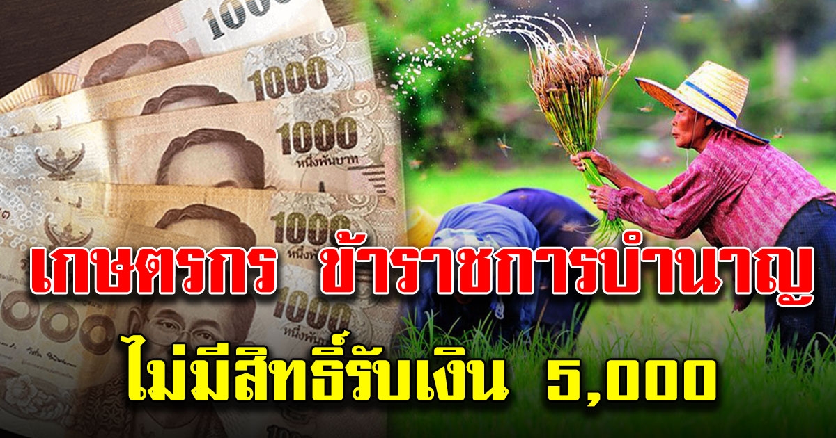 ยืนยันแล้ว เกษตรกร ข้าราชการบำนาญ ไม่มีสิทธิ์รับเงินช่วยเหลือ 5000