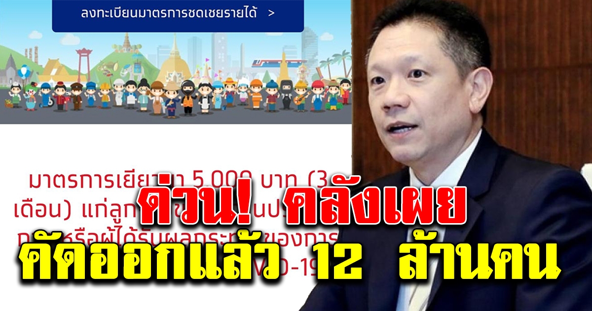 ด่วน คลัง คัดออกแล้ว 12 ล้านคน คนที่ผ่านรอรับเงินได้เลย