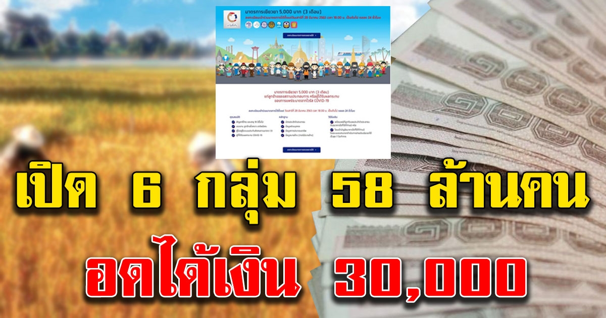 เผย 6 กลุ่ม มากถึง 58 ล้านราย อดได้เงิน 30000