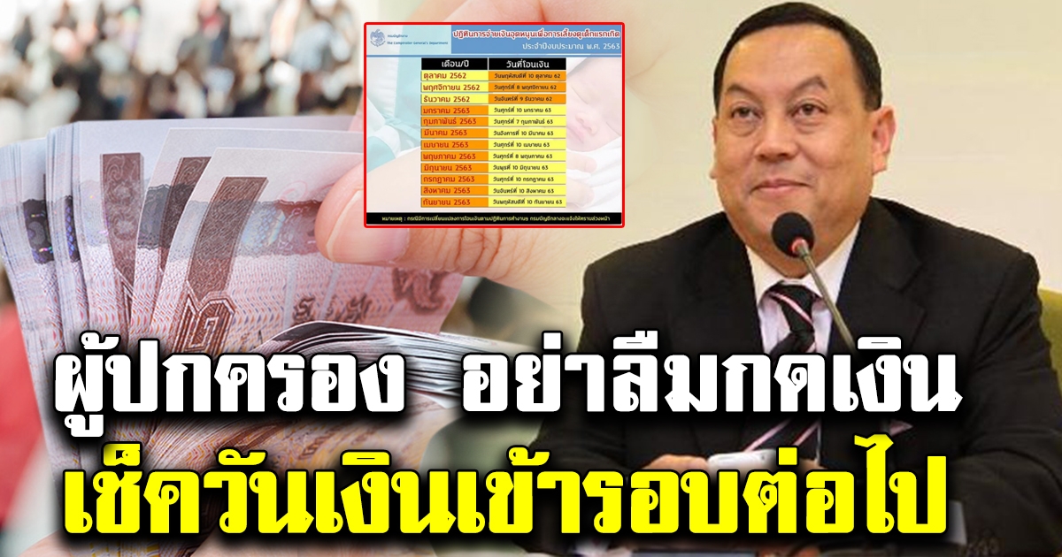ผู้ปกครองอย่าลืมไปกดเงิน เปิดวันโอนเงินของบุตรรอบต่อไป