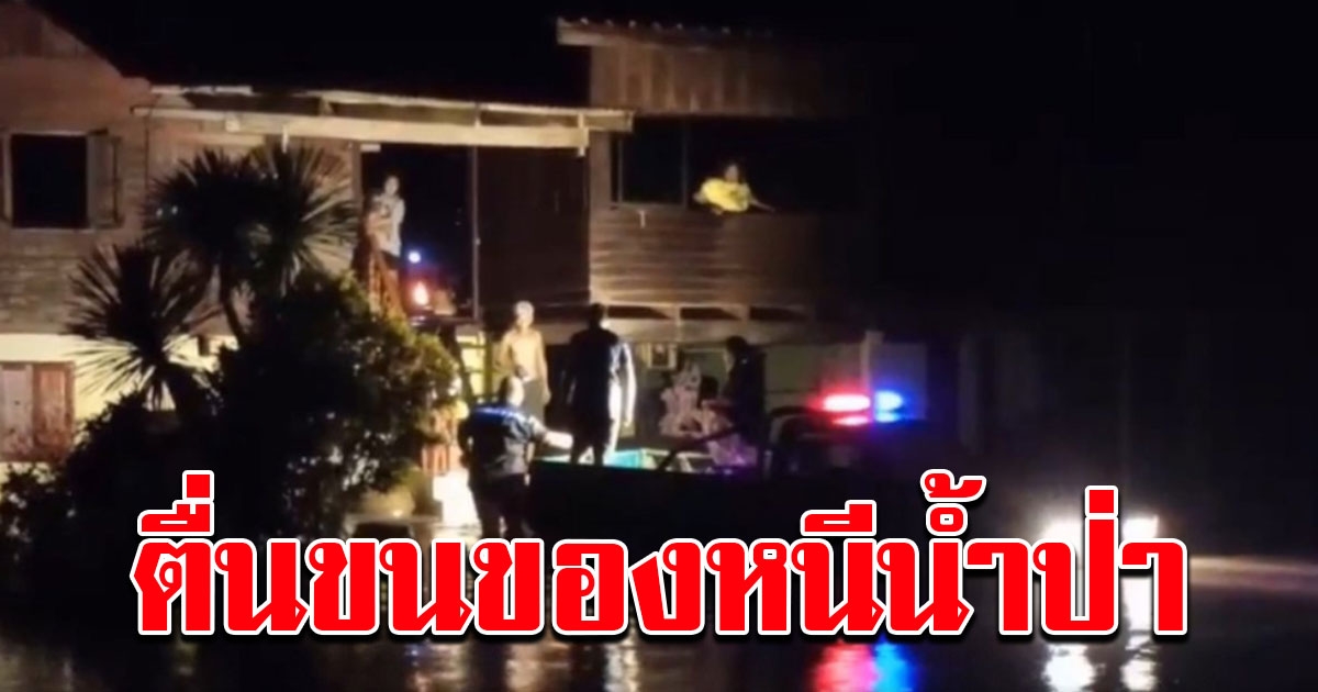 ตื่นกลางดึก นครนายก น้ำป่าไหลหลาก ท่วมบ้านเรือน วิ่งวุ่นยกของขึ้นที่สูง