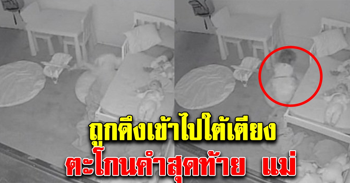 นาทีลูกน้อยถูกดึงเข้าไปใต้เตียง ตะโกนลั่นคำว่า แม่