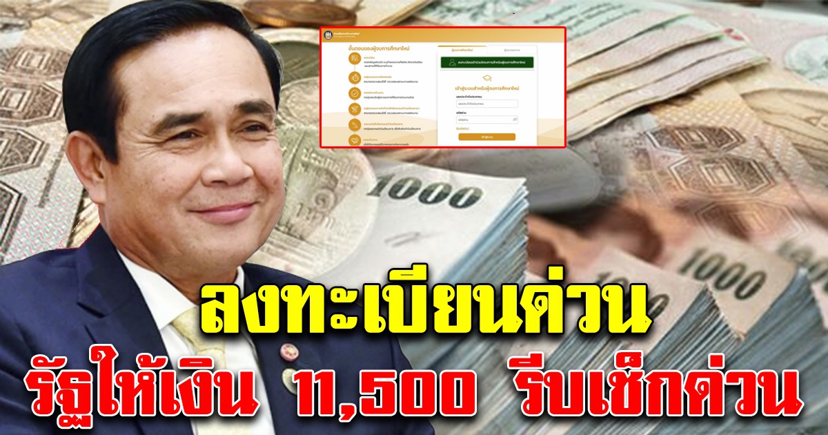ลงทะเบียนด่วน รัฐออกให้ ได้เงิน 11,500 ใครมีสิทธิ์บ้าง เช็กเลย