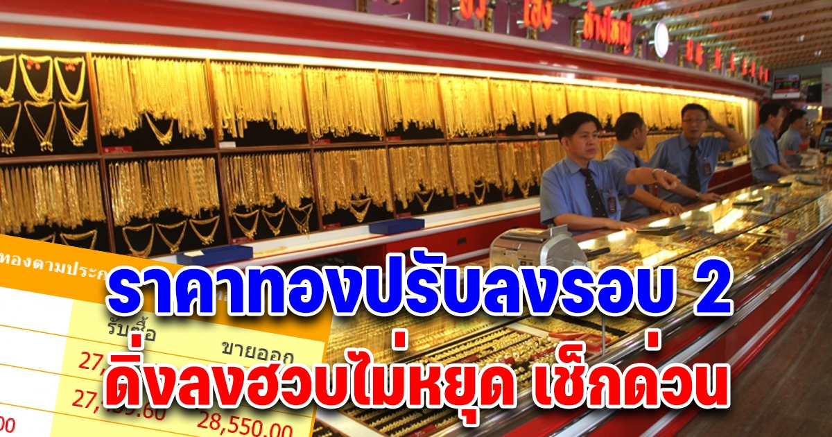 ราคาทองปรับลงครั้งที่ 2 ลงฮวบไม่หยุด