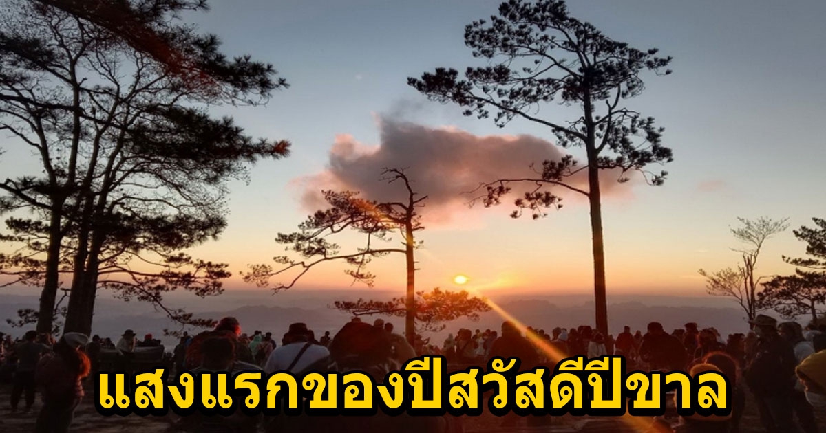 นทท.กว่า 2,000 คน ขึ้นภูกระดึงรอชมแสงแรกของปี สวัสดีปีใหม่ปีขาล