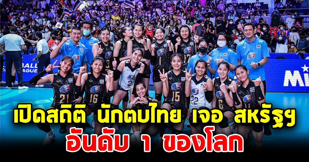 เปิดสถิติ  นักตบไทยเจอกับสหรัฐฯ อันดับ1 ของโลก