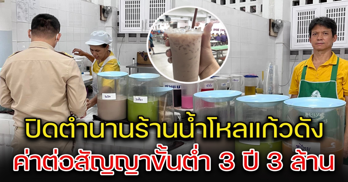 ปิดตำนาน 30 ปี ร้านน้ำโหลแก้วโรงเรียนดัง ค่าต่อสัญญาขั้นตํ่า 3 ปี 3 ล้าน