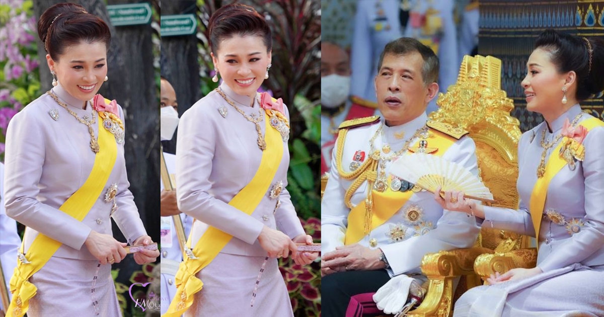 สง่างาม พระราชินีฉลองพระองค์ผ้าไหมลายดอกราชาวดี ดอกไม้ที่มีค่าคู่ควรพระราชา