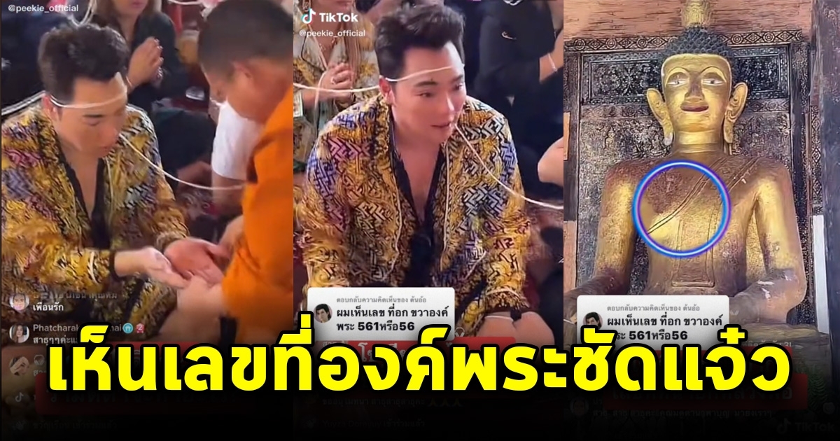 โซเชียลตาดี เห็นเลขที่องค์พระ หลัง มดดำ มางานบุญ น้ำตาซึม ขอทำฐานองค์พระให้ใหม่