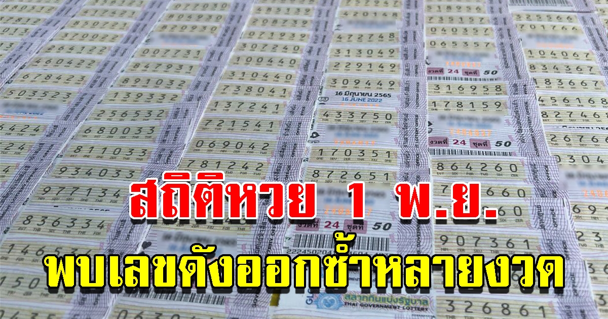 สถิติเลขออก 1 พ.ย. ย้อนหลัง 20 ปี พบเลขดังเคยออกซ้ำมาแล้วหลายรอบ