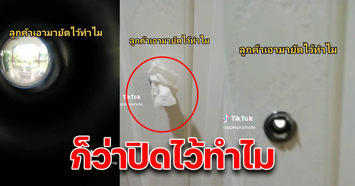 หนุ่มสงสัย ลูกค้าเอาทิชชูยัดปิดตาแมวไว้ทำไม โซเชียลรีบมาเฉลย