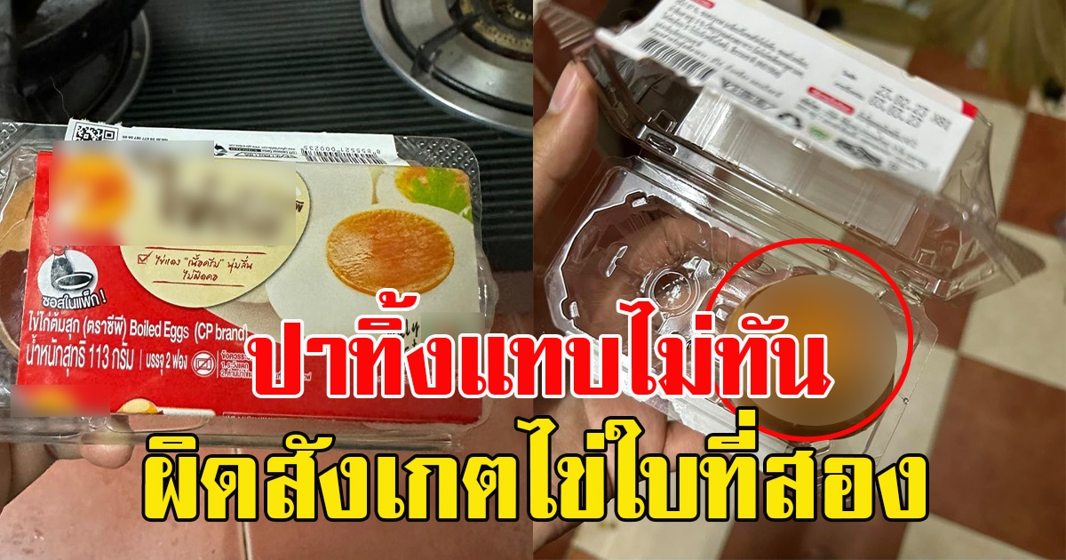 หนุ่มซื้อไข่ต้มกินใบแรกกำลังแซ่บๆ ตอกไข่ใบที่ 2 ผิดสังเกตปาทิ้งแทบไม่ทัน