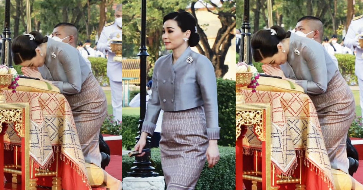 ทรงพระสิริโฉมงดงามยิ่ง พระราชินีฉลองพระองค์ผ้าไหมมัดหมี่