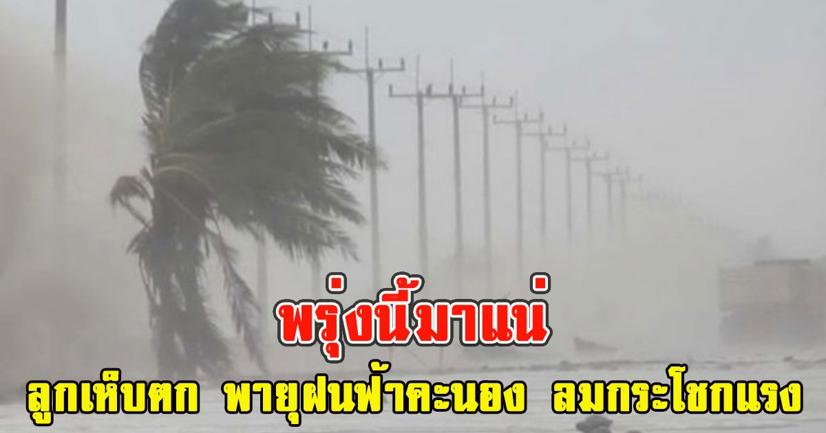 พรุ่งนี้มาแน่ กรมอุตุฯเตือนรับมือลูกเห็บตก พายุฝนฟ้าคะนอง ลมกระโชกแรง