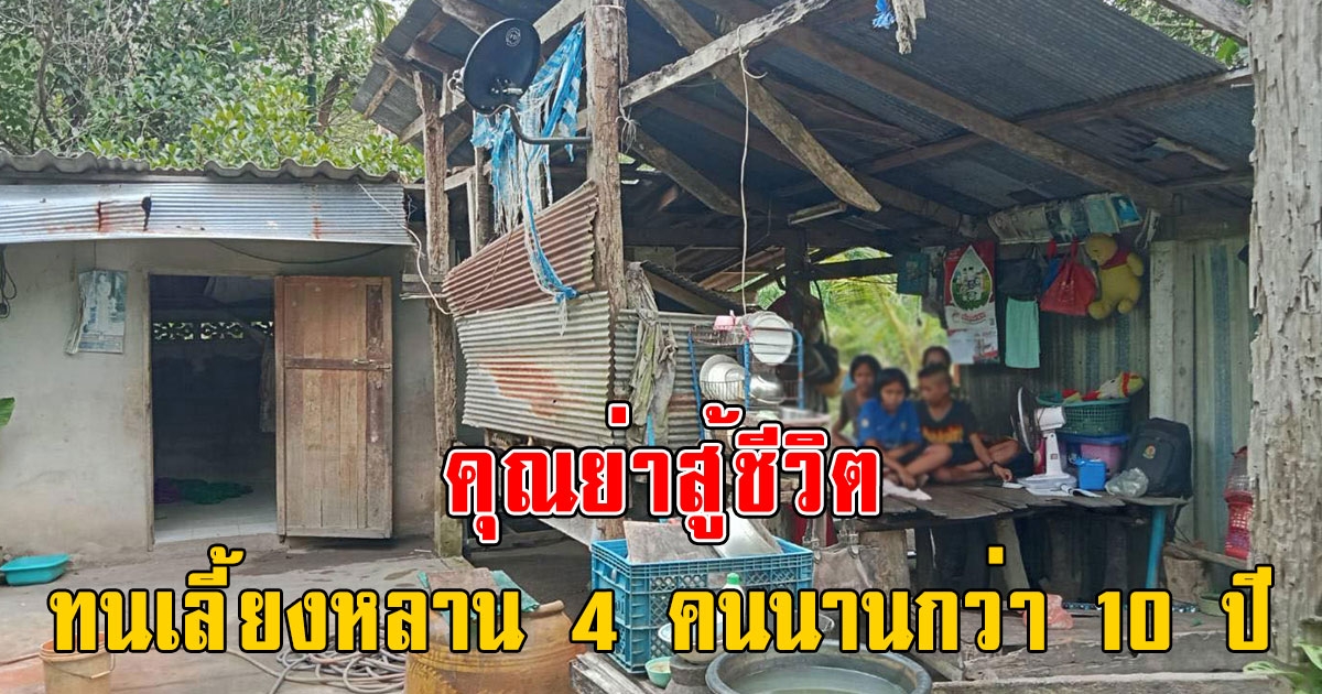 โอ้ชีวิตคนไทยยุคดิจิตอล เปิดวิบากกรรม 5 ชีวิตย่าหลาน คุณย่าวัย 66 ปี สู้ทนเลี้ยงหลาน 4 คนนานกว่า 10 ปี