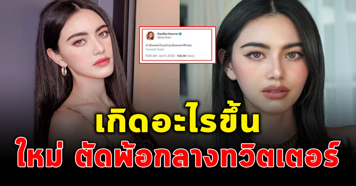 เกิดอะไรขึ้น ใหม่ดาวิกา โพสต์ตัดพ้อกลางทวิตเตอร์ คนให้กำลังใจเพียบ