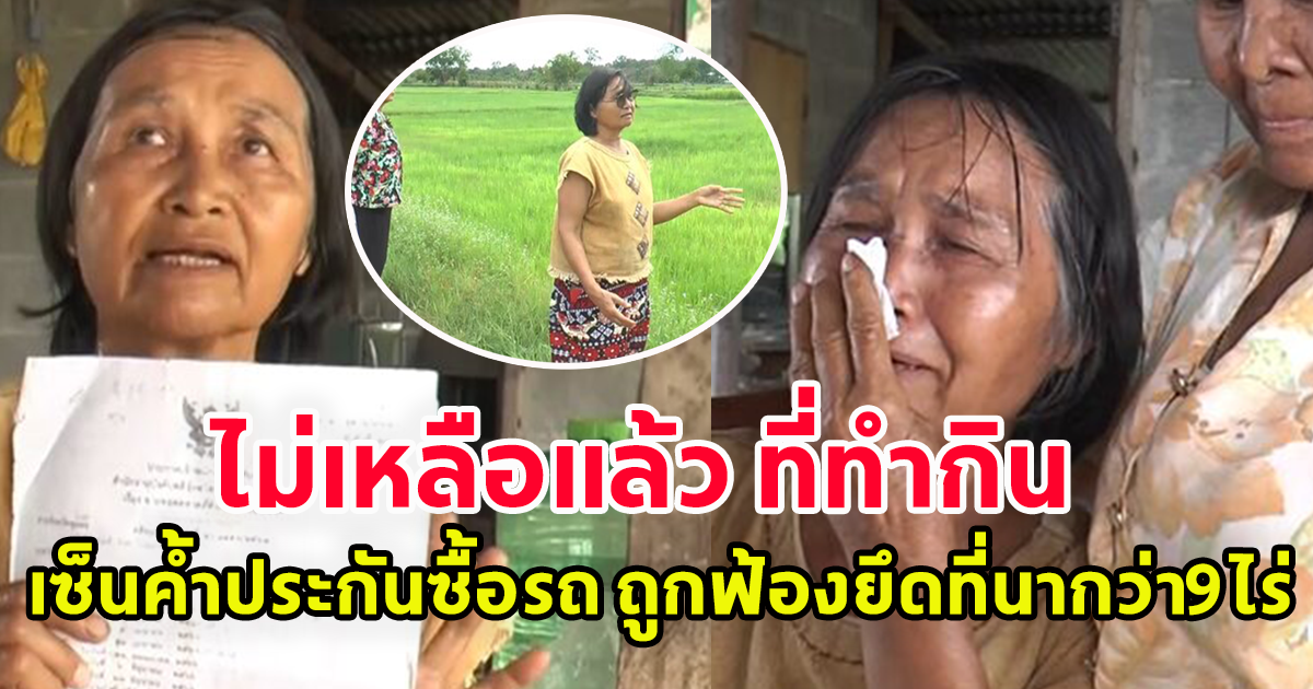 อุทาหรณ์เซ็นค้ำประกันรถ ป้า ร่ำไห้ ถูกฟ้องยึดที่นากว่า 9 ไร่