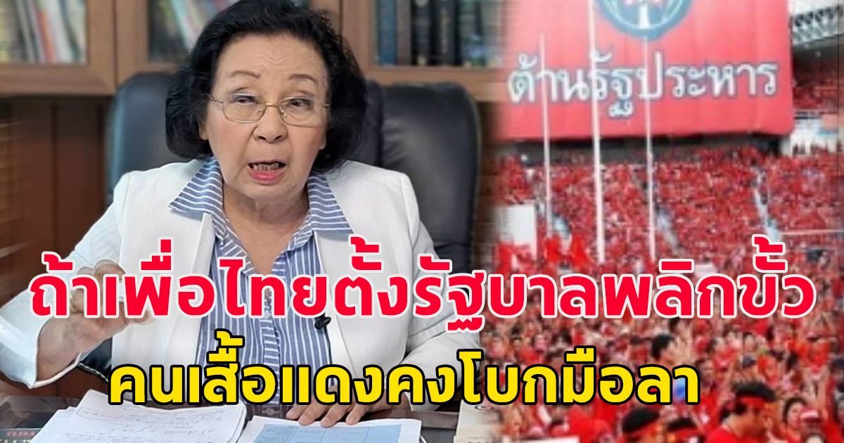 ธิดา ลั่นถ้าเพื่อไทยตั้งรัฐบาลพลิกขั้ว แปลว่าหนุนสืบทอดอำนาจ คนเสื้อแดงคงโบกมือลา