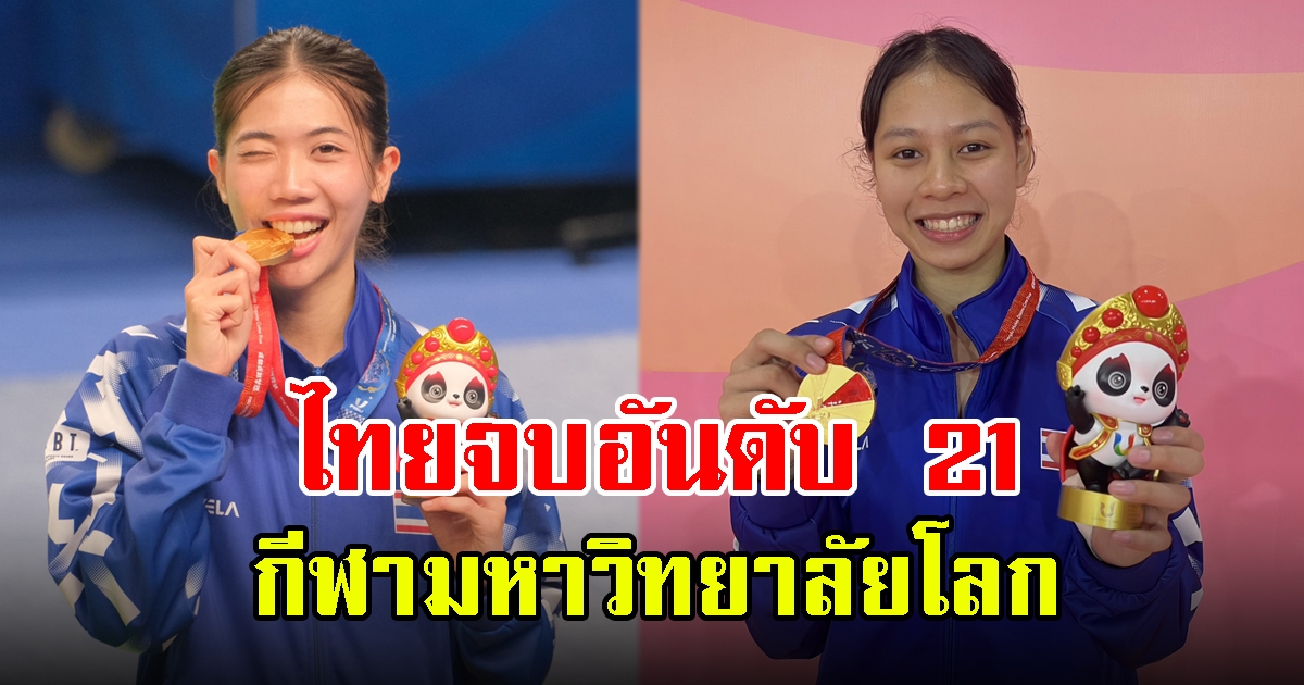 ปิดฉาก ไทยจบอันดับ 21 กีฬา ม.โลก