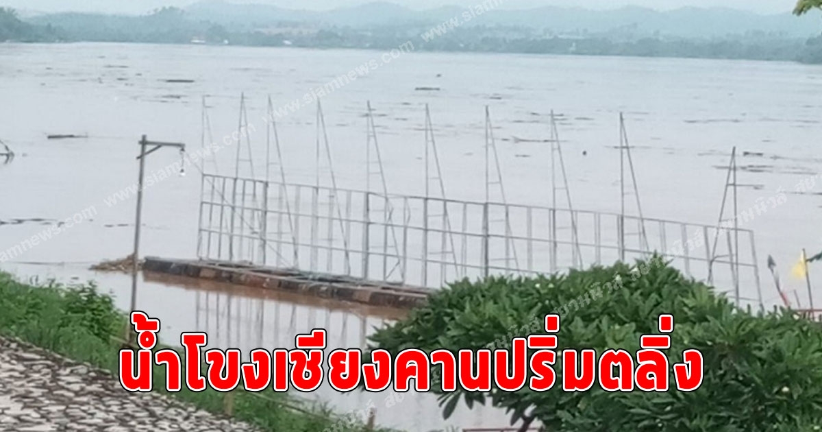 เตือนด่วน น้ำโขงเชียงคานปริ่มตลิ่งเตือนประชาชนป้องกันภัย