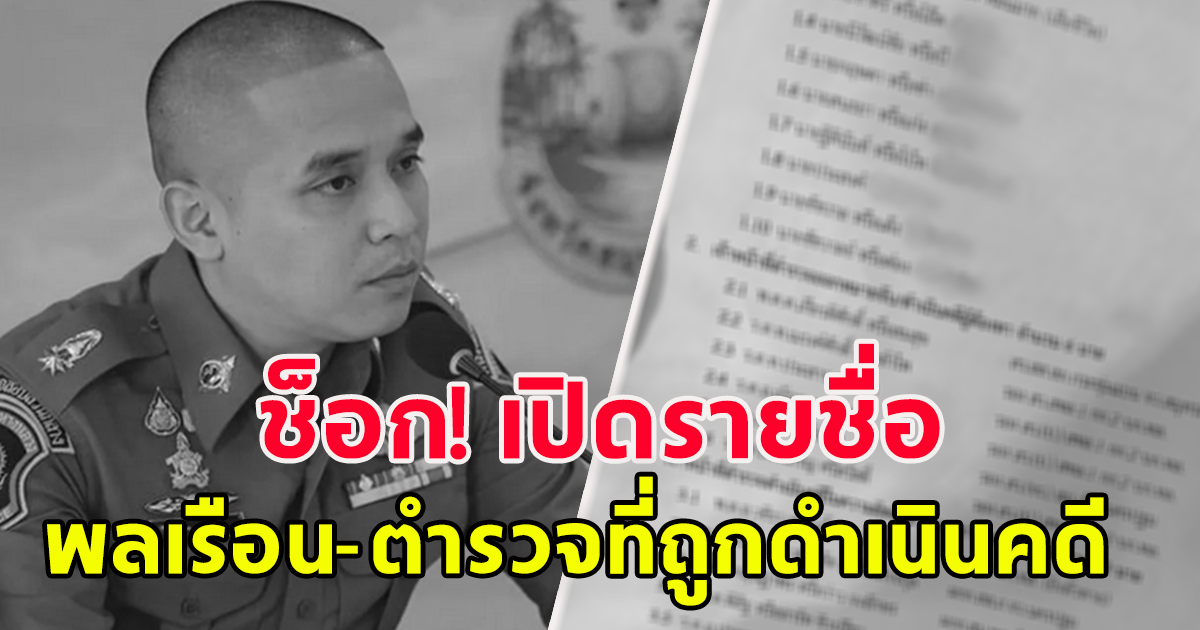 เพจดังเปิดเอกสาร สรุปข้อมูลคดี สารวัตรศิว มีครบรายชื่อพลเรือน-ตำรวจที่ถูกดำเนินคดี