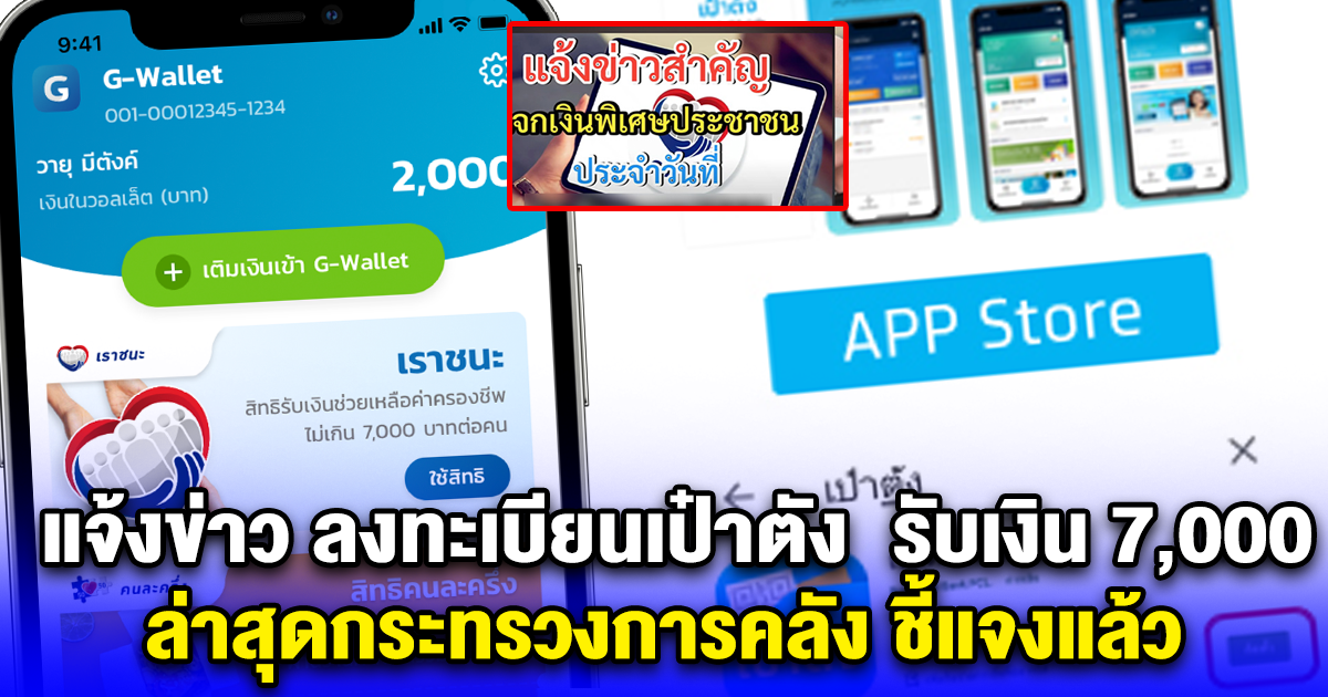 แจ้งข่าวสำคัญ ลงทะเบียนผ่านเป๋าตัง รับเงิน 7,000 ล่าสุดกระทรวงการคลัง ชี้แจงแล้ว