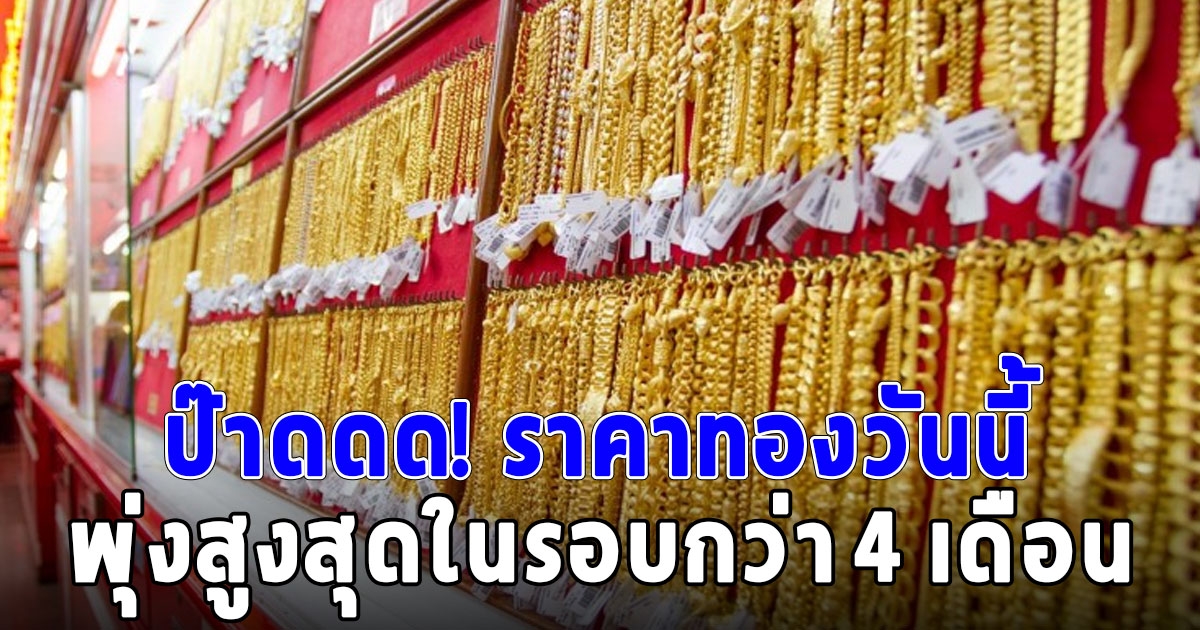 ราคาทองเปิดตลาดวันนี้ พุ่งแรงแซงโค้ง สูงสุดในรอบกว่า 4 เดือน