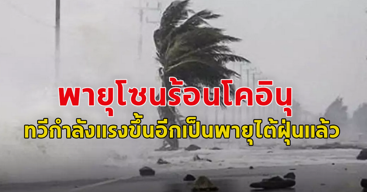 กรมอุตุฯ พายุโซนร้อนโคอินุ ทวีกำลังแรงขึ้นอีกเป็นพายุไต้ฝุ่นแล้ว