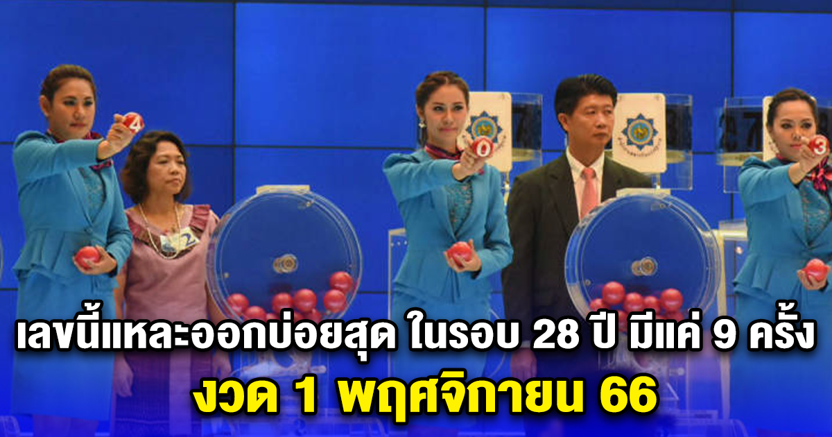 เลขนี้แหละออกบ่อยสุด ในรอบ 28 ปี มีแค่ 9 ครั้ง งวด 1 พฤศจิกายน 66
